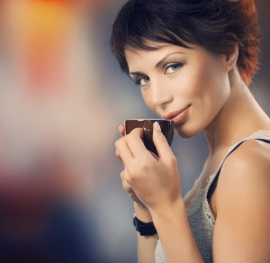 Beautiful Girl With Cup of Coffee